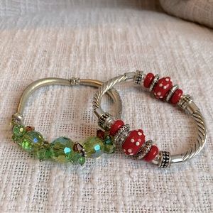 ❤️ Silver and Czech Glass Bracelets - set of 2 ❤️